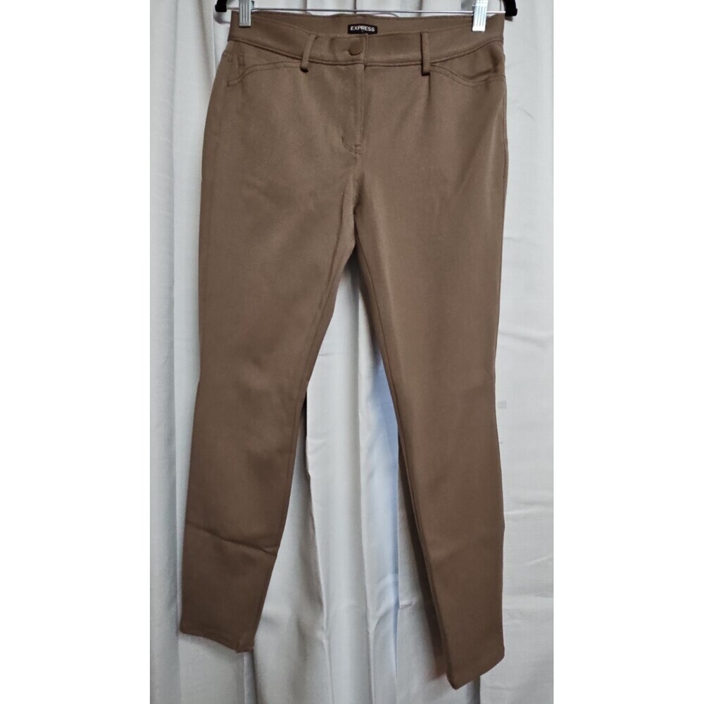 Express Lady's Size 8 Dark Tan Dress PantsExcellent Condition Stretch Fabric